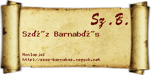 Száz Barnabás névjegykártya