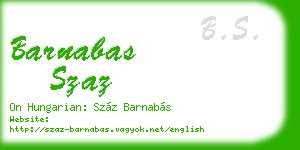 barnabas szaz business card