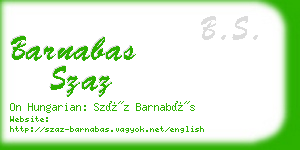 barnabas szaz business card